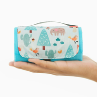 Couverture de pique-nique portable en tissu Oxford imperméable style enfance 82*86 pouces, tapis de pique-nique pour enfants, accessoires de camping en plein air