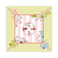 Tapis de table de mahjong à motif de jardin vintage, tapis de jeu antidérapant décoratif à imprimé papillon et fruits pour le mahjong américain