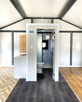 Maison pliable à toit en pente, maison modulaire préfabriquée, villa préfabriquée portable avec salle de bain, cuisine, appartement
