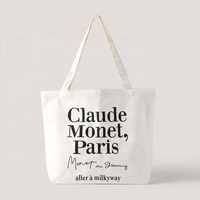 Sac fourre-tout en toile de coton de haute qualité, décontracté, naturel, durable, couleur unie, avec logo imprimé sur toute la page personnalisé