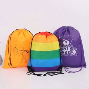 Custom Logo String Back Pack Cinch Sack Waterproof Gym Bags <b>Drawstring</b> Advertising <b>Backpack</b> - Product Image 1