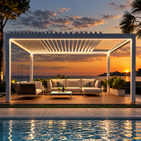 Système de toit de pergola à lames rétractables en aluminium, conception personnalisée, imperméable, couverture de patio extérieure pour jardin et cour arrière
