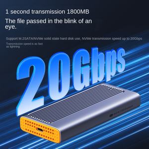 Özelleştirilmiş Alüminyum Alaşımlı Çift Protokollü Mobil Hard Disk Kutusu, NVMe/NGFF SSD için USB3.2gen2 * <span class=keywords><strong>2</strong></span> Portlu - Product Image 4