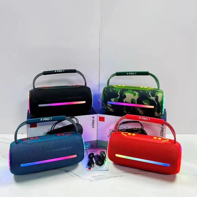 2026 Hot Selling PRO7 Portable Wireless Speaker Dual Outdoor Subwoofers with Colorful Lights