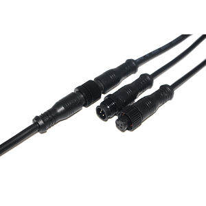 M12 impermeable IP67 18AWG Cable <span class=keywords><strong>de</strong></span> alimentación 10A cobre macho/hembra enchufe <span class=keywords><strong>de</strong></span> 3 pines con carcasa <span class=keywords><strong>de</strong></span> PC <span class=keywords><strong>de</strong></span> tornillo <span class=keywords><strong>de</strong></span> Metal para tiras LED - Product Image 4