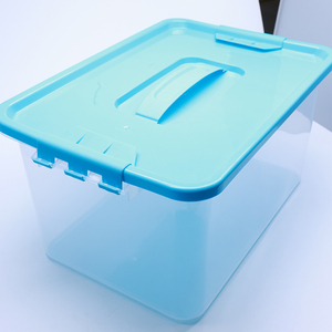 Customer clear storage container box with handle factory supplier price