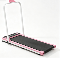 Tapis de course électrique pliable sous le bureau avec écran LED, tapis de marche portable rose pour usage domestique et salle de sport (OEM)