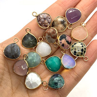 Pendentif en cristal de pierre naturelle facettée 14x18mm, type goutte d'eau, à trou unique, pour la fabrication de bijoux DIY