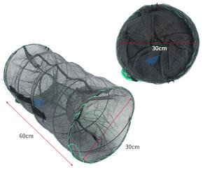 Attrezzo da pesca rotondo per rete da pesca con gabbia per gamberetti pieghevole automatica in nylon a molla all'ingrosso - Product Image 6