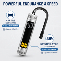 Wholesale Portable Tyre Inflator Mini Air Compressor for Car Tires Aluminum Alloy Cordless Electric Bike Pump with Digital Gauge
