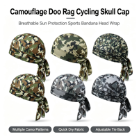 Casquette de cyclisme camouflage d'extérieur, respirante, anti-UV, en polyester satiné imprimé