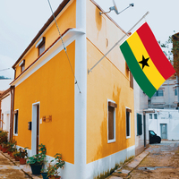 Drapeau du Ghana en gros, drapeau national personnalisé de tous les pays, 3x5 pieds, en fibre de polyester pour extérieur, livraison rapide, personnalisable