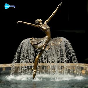 Moderne Außendekoration Maßgefertigte Metallkunst Tanzende Mädchen Brunnen Bronze Ballerina Wasserbrunnen - Product Image 5