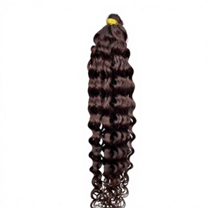 Cheveux brésiliens Deep Wave en vrac, couleur brun foncé, extensions de cheveux humains bruts pour tressage, directement de l'usine. - Product Image 1