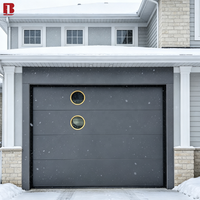 Fournisseur de portes de garage sectionnelles Bolang en gros, panneau plat avec fenêtre ronde, taille personnalisée, pour projets résidentiels et villas, approvisionnement en vrac