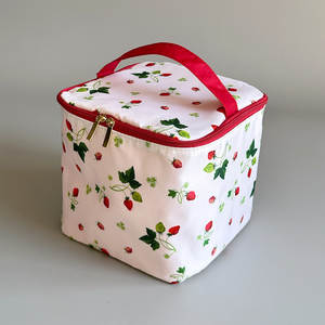 Sac de maquillage personnalisé, matériau personnalisé, sac de toilette en polyester avec poche intérieure, pochette de cosmétiques portable pour femmes - Product Image 4