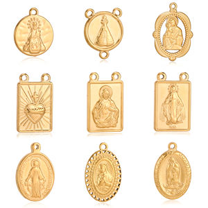 Pendentifs religieux en acier inoxydable à double trou, Vierge <span class=keywords><strong>Marie</strong></span> Catholique, Notre-Dame <span class=keywords><strong>de</strong></span> Guadalupe, Breloques Vierge <span class=keywords><strong>Marie</strong></span>, Fournitures <span class=keywords><strong>de</strong></span> bijoux, Cadeau religieux - Product Image 1