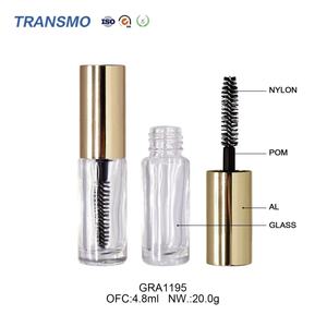 Tubo de Rímel Vacío Transparente, Envase de Tubo de Rímel, Botella Vacía para Delineador de Ojos, Tubos de Rímel Dorados - Product Image 1