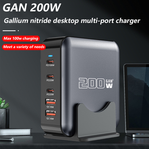 Station de charge rapide multi-ports 200W GaN <span class=keywords><strong>USB</strong></span> <span class=keywords><strong>C</strong></span> PD QC avec support de téléphone pour la maison, le bureau, vente en gros - Product Image 2