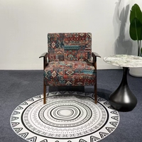 Fauteuil d'appoint moderne Flying Bird, fauteuil lounge individuel rembourré avec accoudoirs en bois massif de forme spéciale pour salon