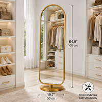Miroir mural LED moderne pleine longueur avec éclairage IP44 pour hôtel, salle de bain, cuisine, salon, salle de sport, appartement, interrupteur tactile