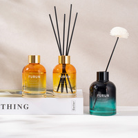 Diffuseur de parfum d'intérieur de luxe rond 120 ml, flacon en verre vide pour diffuseur de parfum à roseaux, vente en gros avec couvercle