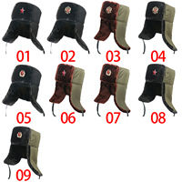 DDA2088-gorros cálidos para hombre y mujer, gorra gruesa de Ushanka con orejera de ciclismo, sombrero ruso con insignia de soldado soviético para exteriores, Invierno