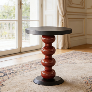 Table basse ronde moderne, table d'appoint pour <span class=keywords><strong>salon</strong></span>, décoration intérieure, mobilier, plateau noir, design unique avec base en forme de boule - Product Image 4