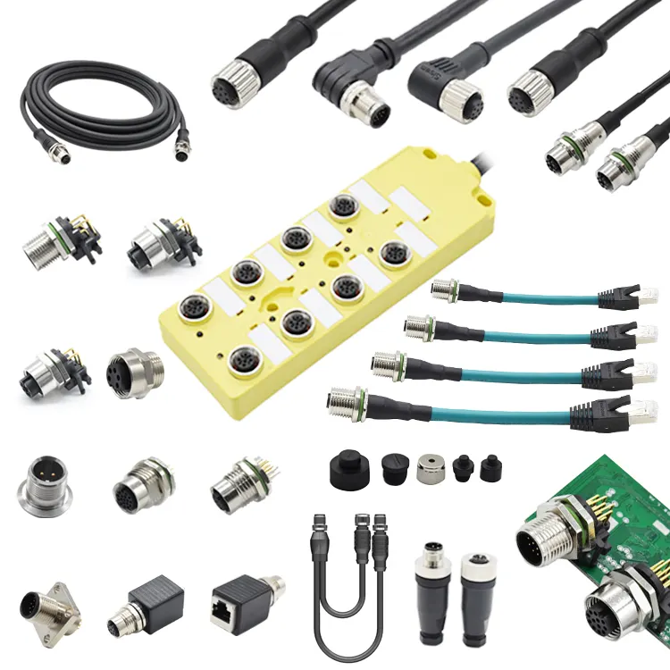 Sensor Actuator Elektrische Waterdichte Connector Controller Aansluitdoos Adapter 2 3 4 5 6 8 12 17pin M16 7/8 "M23 M5 M8 M12 Kabel