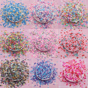 500g Mélange de fleurs en forme de <span class=keywords><strong>pattes</strong></span> de poisson, tranches d'argile polymère, breloques, longues paillettes en forme de bonbons, perles, modèle durable, non toxique, pour loisirs créatifs DIY - Product Image 1