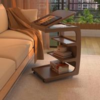 Table basse moderne convertible portable avec plateau en bois et structure en bois - Hauteur réglable, rangement pour chambre, salon, meubles de maison