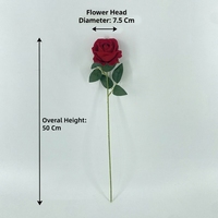 Bestseller Künstliche Einzelstiel-Rose Rot Rosa Weiß Seiden-Samt-Blume für Hochzeitsdekoration