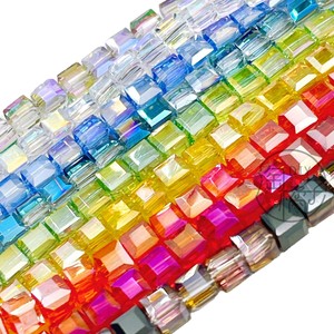 Sugar <b>Cube</b> Crystal Beads 4Mm Glass Square Loose Beads For Diy Jewelry Making Bracelets Necklaces Accessories - Product Image 3