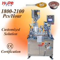 Machine d'emballage automatique CE pour miel, huile, shampoing, eau pure, avec cuillère en verre, contrôle PLC, pour liquides, pâtes, confitures, ketchup, yaourts, produits thermosensibles