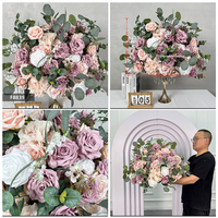 DKB Factory Wholesale 50cm Composition florale artificielle Série Blanc Vert Boule de fleurs en soie Centres de table pour la décoration d'événements