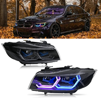 Phare LED RGB E90 E91 Série 3, Phare Modifié DRL 2005-2012 avec Animation de Démarrage, Mise à Niveau Lampe Avant Colorée pour BMW