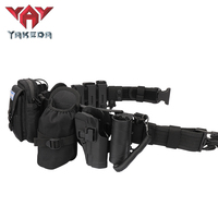 Ceinture tactique YAKEDA en nylon à dégagement rapide, avec pochettes pour bâton, système Molle, ensemble de 9 pièces, ceinture de service JPC pour la chasse en extérieur, ceinture tactique pour hommes