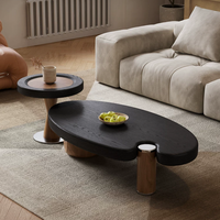 Ensemble de tables basses irrégulières minimalistes marron pour salon et salle de séjour