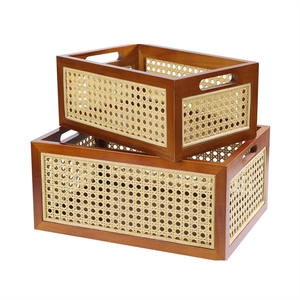 Boîte de rangement moderne multifonctionnelle empilable en bois massif écologique de grande taille sur mesure avec poignées pour chaussures - Product Image 3