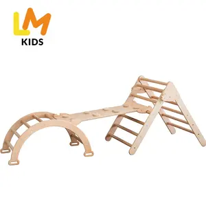 LM mainan panjat tebing anak-anak, kayu Segitiga memanjat kayu lipat segitiga pendaki dengan piklers segitiga memanjat a