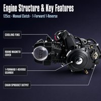 Vente en gros - Ensemble moteur de moto ATV Go Kart 125cc avec embrayage manuel, 1 vitesse avant et 1 vitesse arrière, cylindre en aluminium