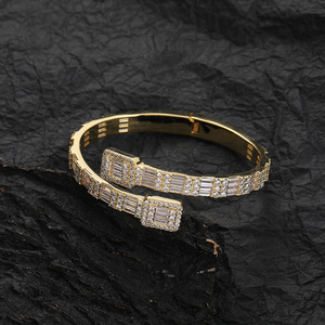 Zircon Men's <b>Bracelet</b>, <b>Copper</b> Inlaid Zirconium <b>Bracelet</b> Couple Gold Plated <b>Bracelet</b> Tanjing Fashion Lijing Necklace - Product Image 2