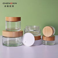 Botol Kosmetik Kaca Silinder Transparan 20ml Custom dengan Tutup Kayu Bambu dan Segel Tarik, Sablon untuk Krim Mata dan Wajah