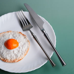 <span class=keywords><strong>Utensilios</strong></span> de restaurante, cubiertos Vintage, mango redondo, 18 10, cubiertos de acero inoxidable, juego de cubiertos de Hotel de 5 estrellas <span class=keywords><strong>para</strong></span> regalo de boda - Product Image 2