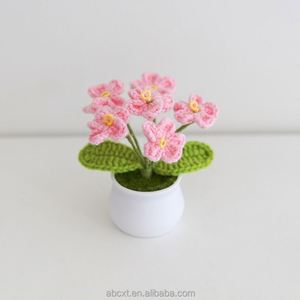 Decoración de Escritorio para Balcón, Flores Tejidas a Mano, Maceta de Flores Tejidas a Crochet, Maceta de Flores Inmortales - Product Image 5