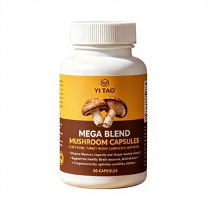 Oem/odm แคปซูลแผงคอสิงโตกับหางไก่งวง, สารสกัด Cordyceps Chaga เพิ่มความแข็งแกร่งและต่อสู้กับความเหนื่อยล้า - Product Image 1