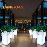 LED Glowing Garden Flower Pot Waterproof led flower pot Vase Balcon Patio Outdoor Lighting Furniture Hall Lawn Lights