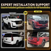 Pour Cadillac Escalade Body Kit Upgrade Lar-te Style Carbon Fiber avec de nouvelles jupes latérales à lèvre avant diffuseur arrière Spoiler personnalisé