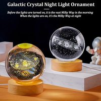 Veilleuse LED boule de cristal 3D 7 couleurs personnalisable pour chambre d'enfant et décoration intérieure
