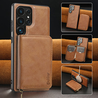Étui de protection magnétique en cuir PU de style portefeuille, grande capacité, avec fermeture éclair, compatible D7 pour A57 5G